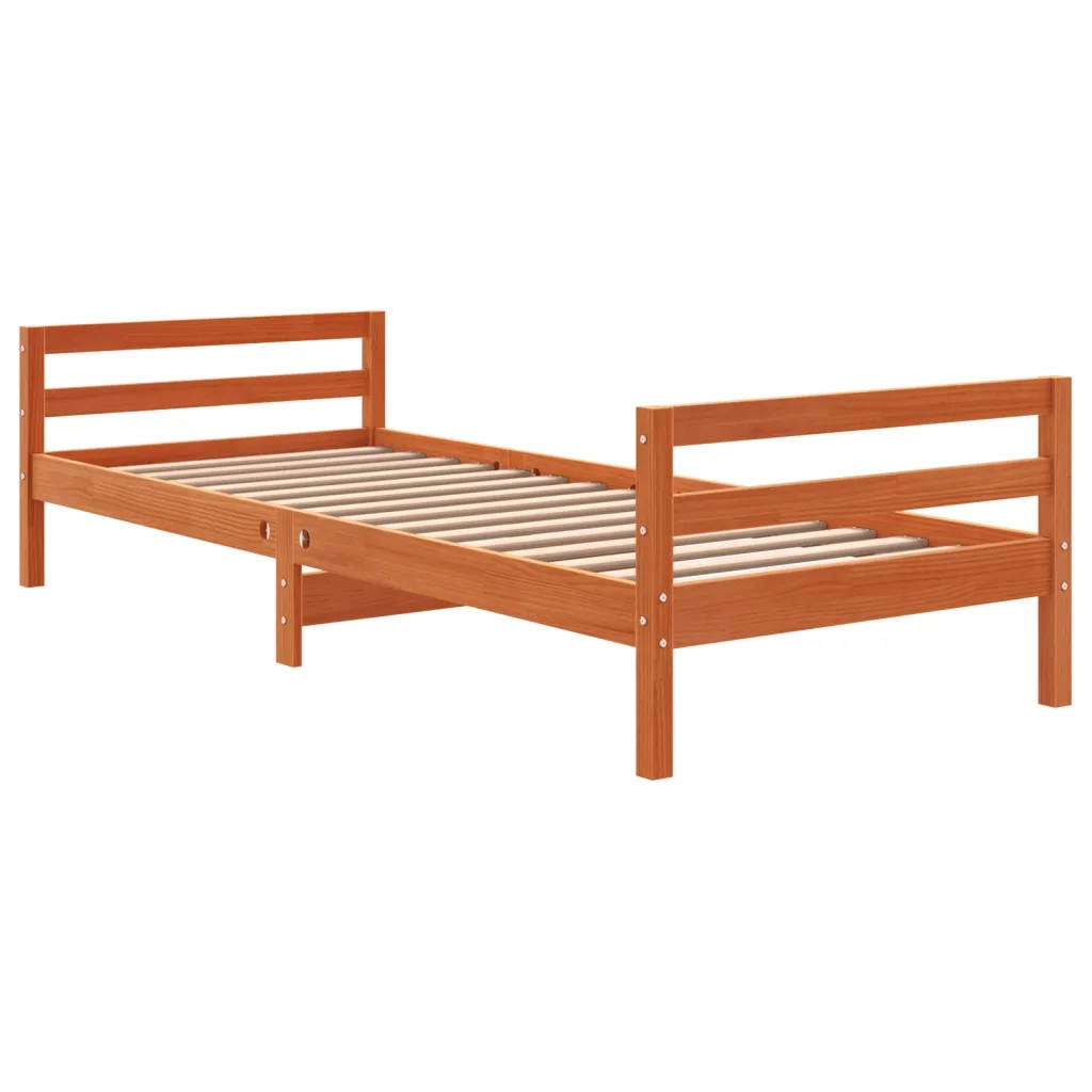 Letto senza Materasso Marrone Cera 90x200 cm Legno di Pino 844485