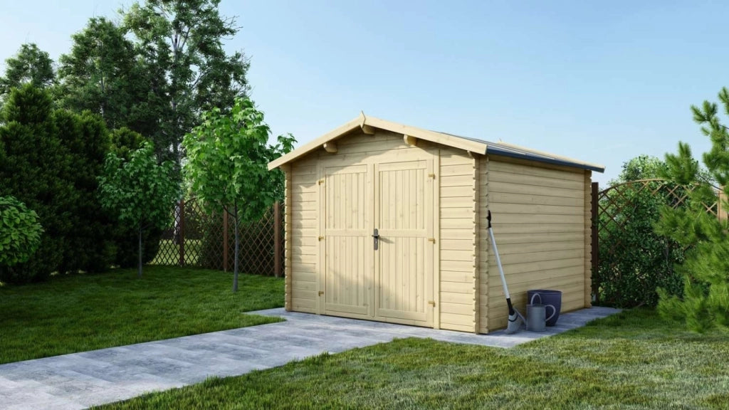 Casetta da giardino in legno - 9m2 - 3x3m - 28mm - colore: naturale - DOM531 - ALTANKA