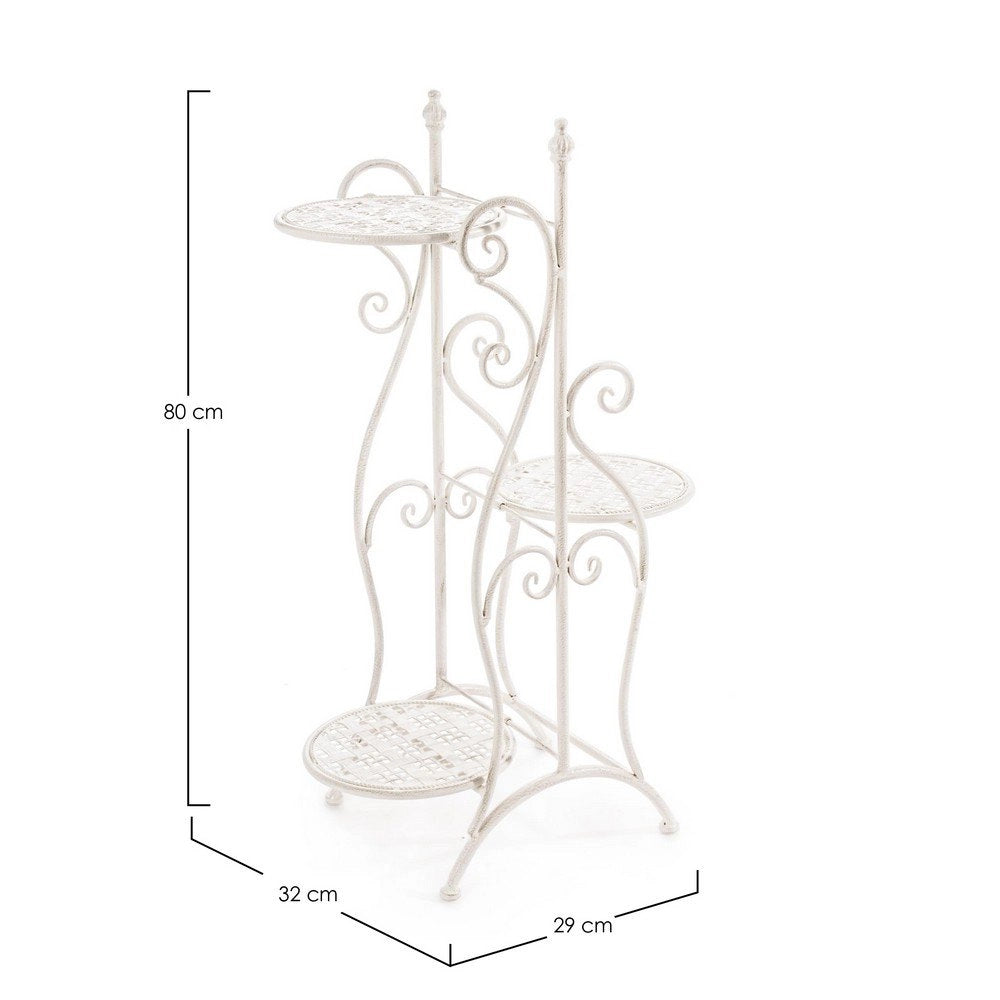 Set 3 Porta Fiori Acciaio Bianco Shabby da Interno H80 - IRENE