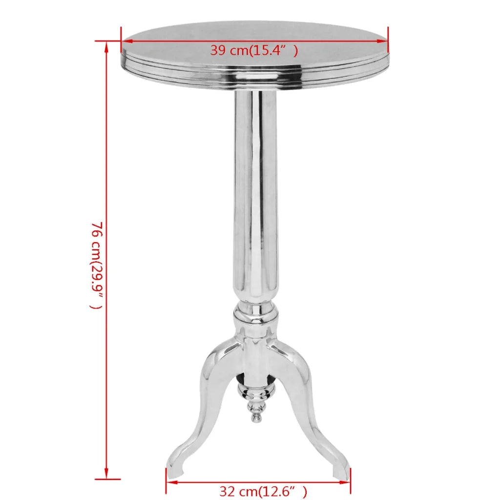 Tavolino da Salotto Rotondo in Alluminio Argentato cod mxl 10182
