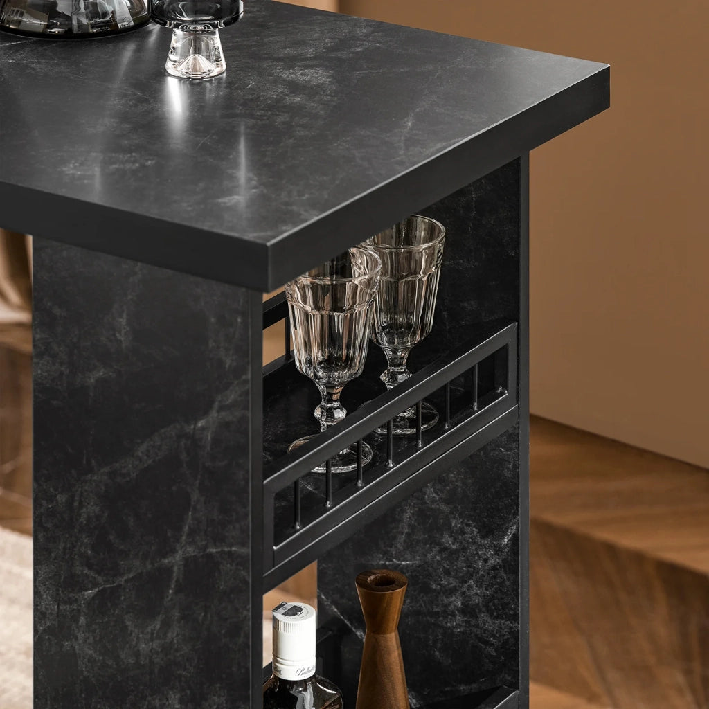 Tavolo Alto Bar Tavolo Da Pranzo Tavolo Da Balcone Penisola Cucina Nero 120x50x105cm FWT100-SCH SoBuy