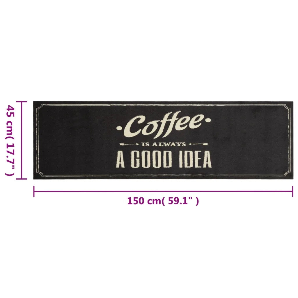 Tappeto da Cucina Lavabile-Tappetino da Cucina Testo Caff¨¨ 45x150 cm in Velluto 759726