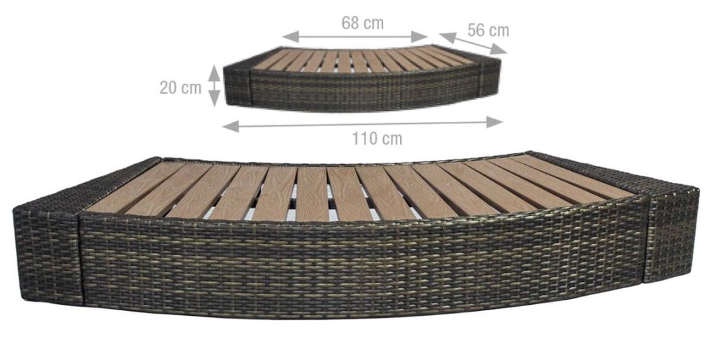 Vasca Idromassaggio da Esterno Semirigida Riscaldata 4+2 Posti con Mobili Ø184x73 cm NetSpa Vita Premium Marrone