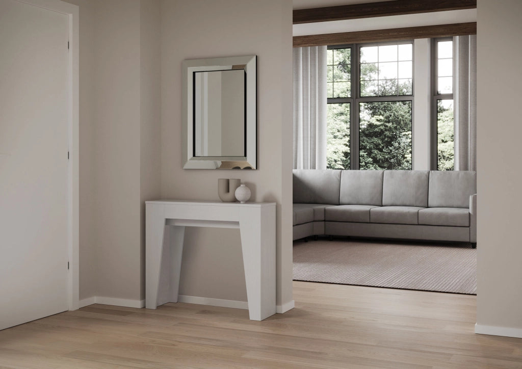 Consolle allungabile 90x25/181 cm Narro Bianco Frassino