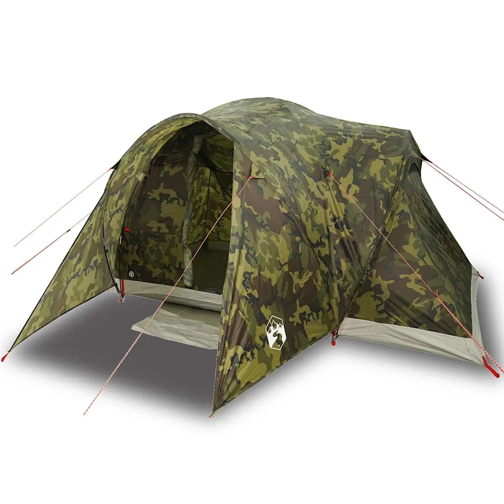 Tenda da Campeggio a Cupola per 6 Persone-Tenda per Escursionismo Mimetica Impermeabile 844401
