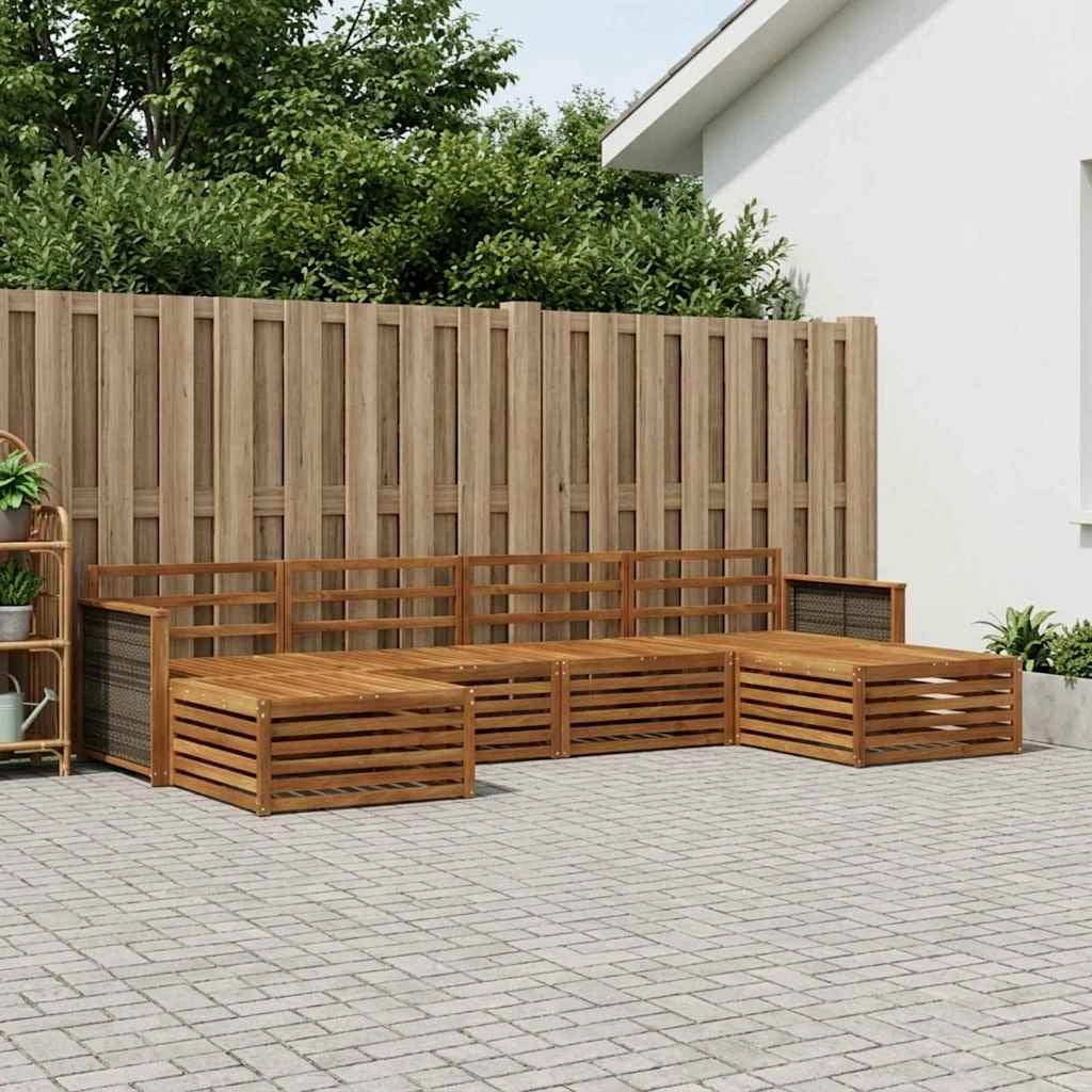 Set di divani da esterno 6 pz Legno di Acacia Massello 3383677