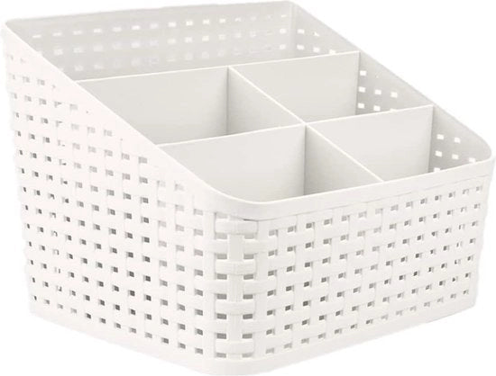 Organizzatore per cosmetici, cassettiera per make-up con 5 contenitori, contenitore per cosmetici, organizzatore per desktop, multi-grid cassettiera per ufficio e scrivania