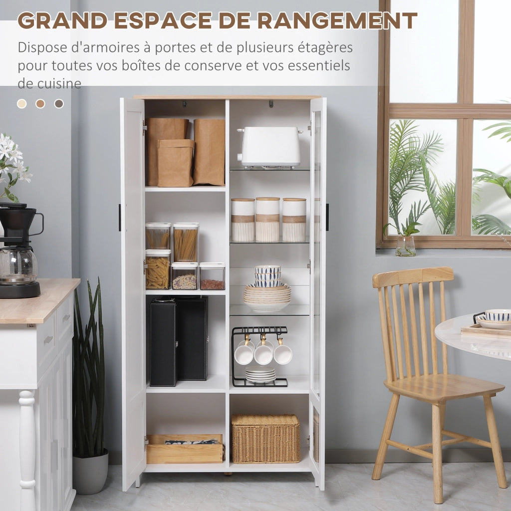 Armadio a muro con ante a vetro ¨C zephmum ¨C 76x36x160 cm bianco