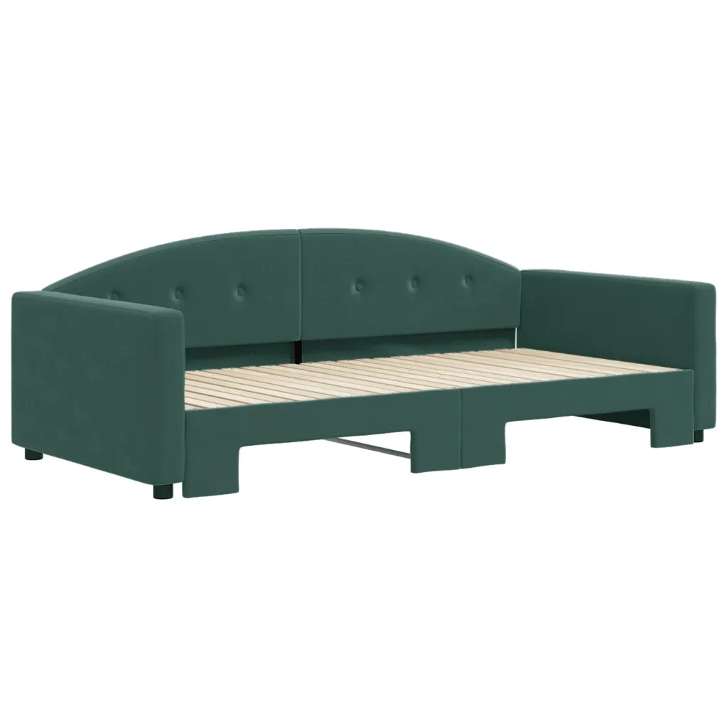 Divano Letto con Letto Estraibile-Sofa Letto-Daybed Verde Scuro 100x200cm Velluto 969110