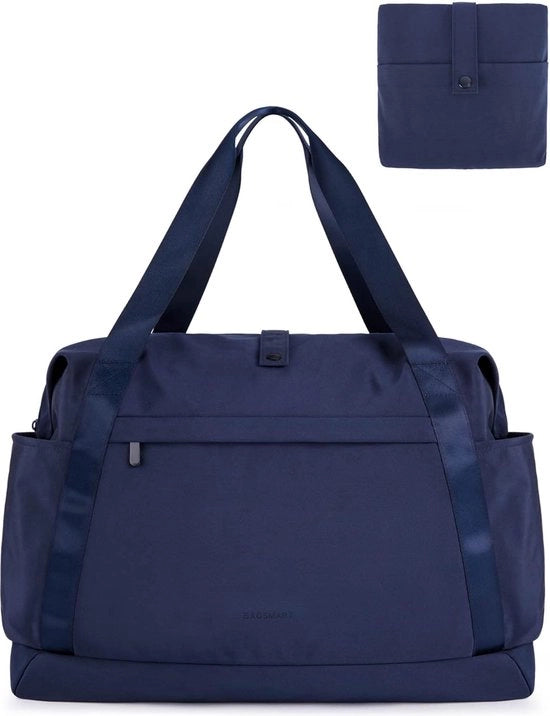 Borsa portatile pieghevole da 29 litri, zaino sportivo, valigetta per accessori di viaggio, anti-crepa, blu