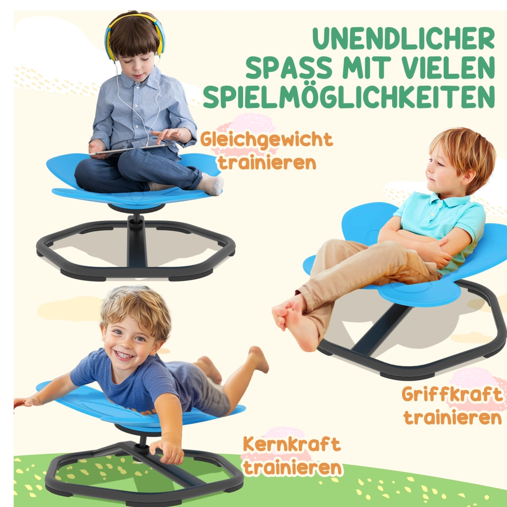Sedia girevole per bambini a forma di farfalla ¨C zephmum ¨C blu
