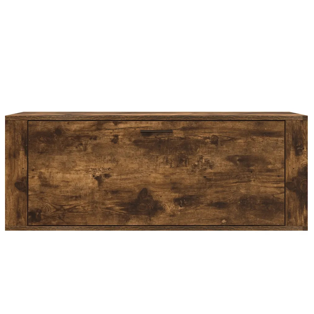Scarpiera a Muro-Scaffale da Parete per Scarpe rovere fumo 100x35x38cm in Legno Multistrato