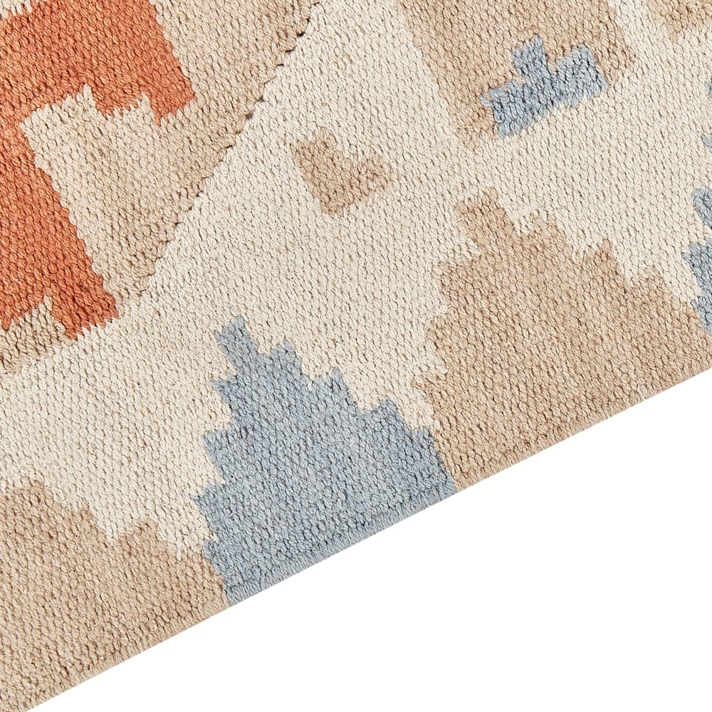 Tappeto Kilim in cotone multicolore 160 x 230 cm reversibile con motivo geometrico rettangolare Tradizionale