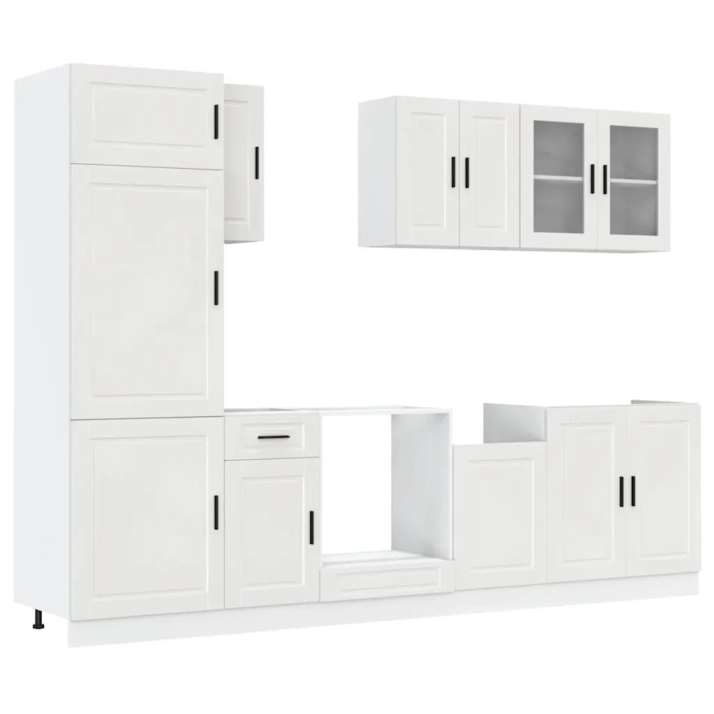 Set Mobili da Cucina 8 pz Kalmar Bianchi Lucido in Truciolato