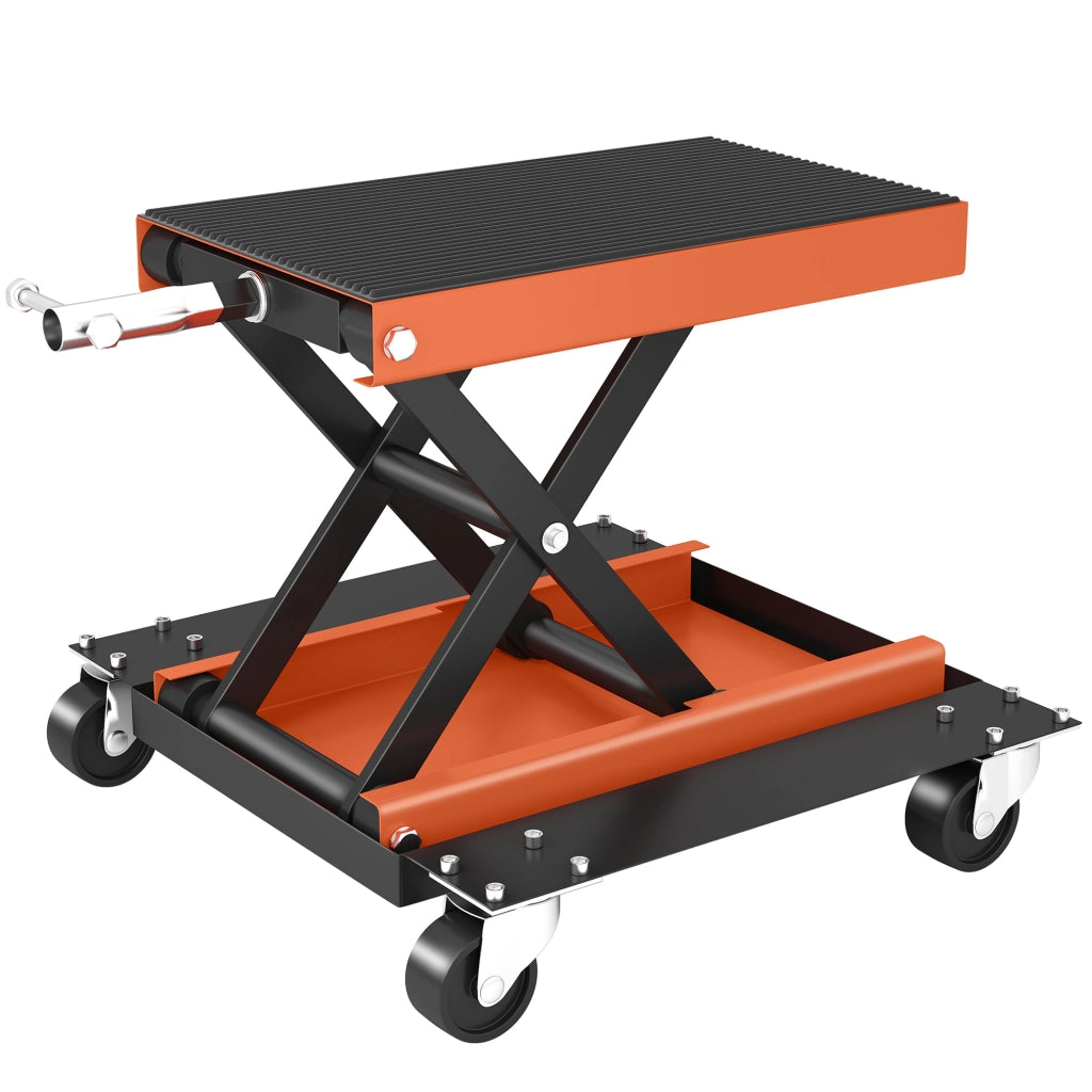 Cric per Moto ¨C Zephmum ¨C Carico 500 kg, Altezza Regolabile 135-390 mm, Arancione