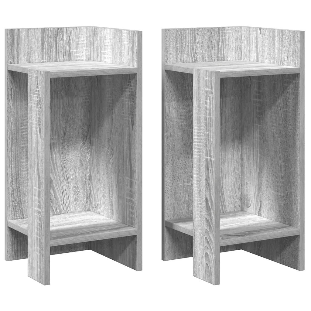 Tavolini Laterali 2 pz con Ripiano Grigio Sonoma 25,5x27x60 cm 858553