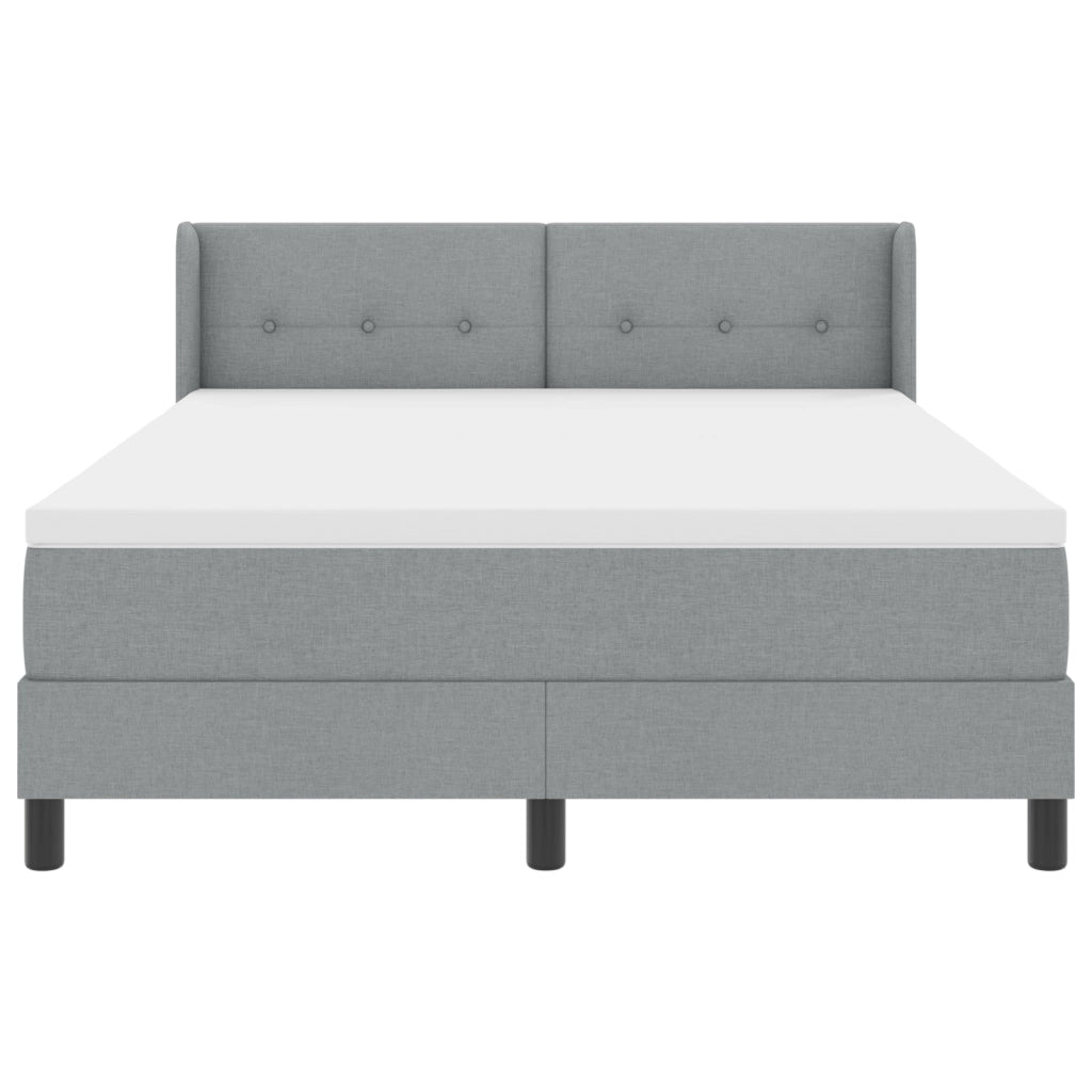 Letto a Molle con Materasso Grigio Chiaro 140x200 cm in Tessuto
