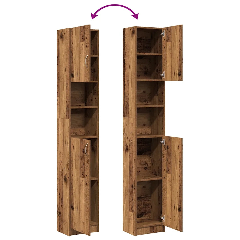 vidaXL Mobile da Bagno Legno Antico 32x25,5x190 cm in Truciolato
