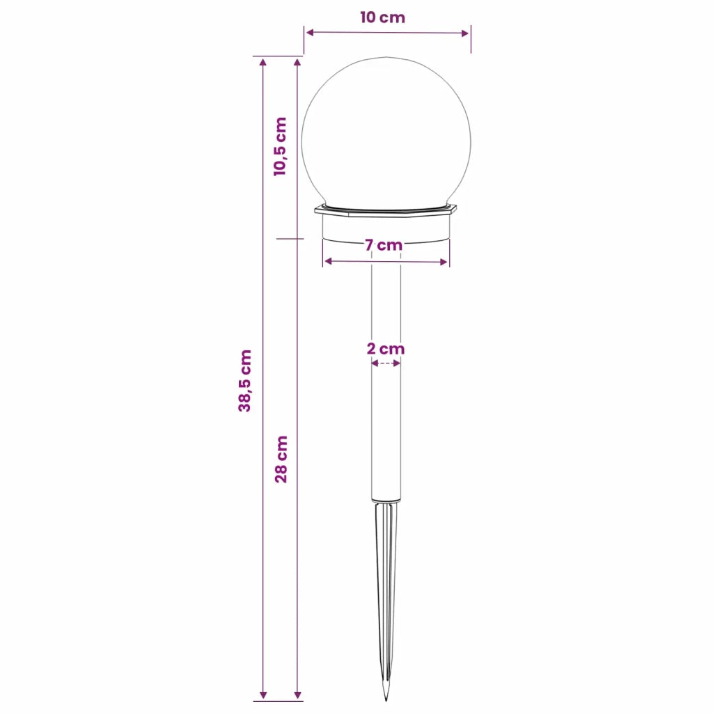 Luci solari da esterno con picchetto 8 pcs Bianco caldo 38,5 cm 42042724