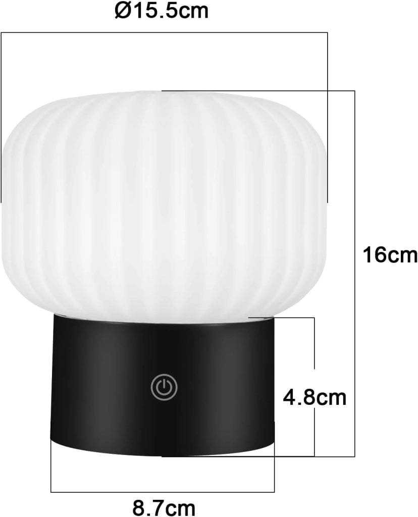 ZMH Lampada da tavolo LED bianca wireless touch dimmerabile ricaricabile per camera letto comodino