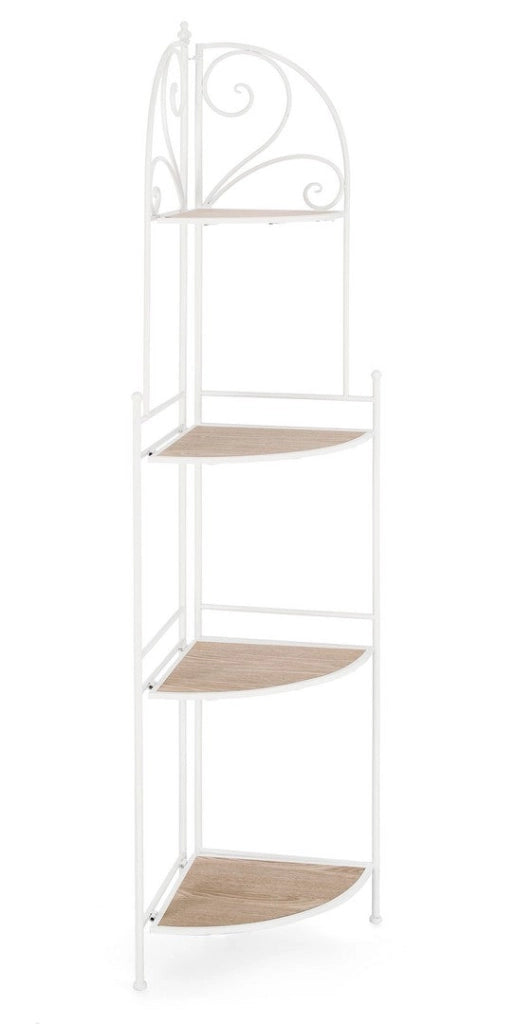 Scaffale Angolare 4 Ripiani 48x35x165,5 cm in Acciaio Guenda Bianco