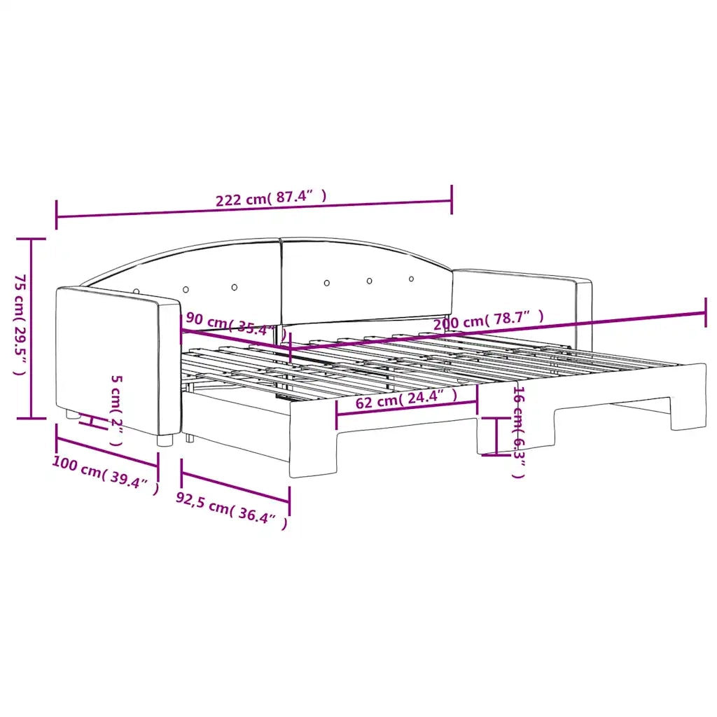 Divano Letto con Letto Estraibile-Sofa Letto-Daybed Verde Scuro 90x200cm Velluto 795953