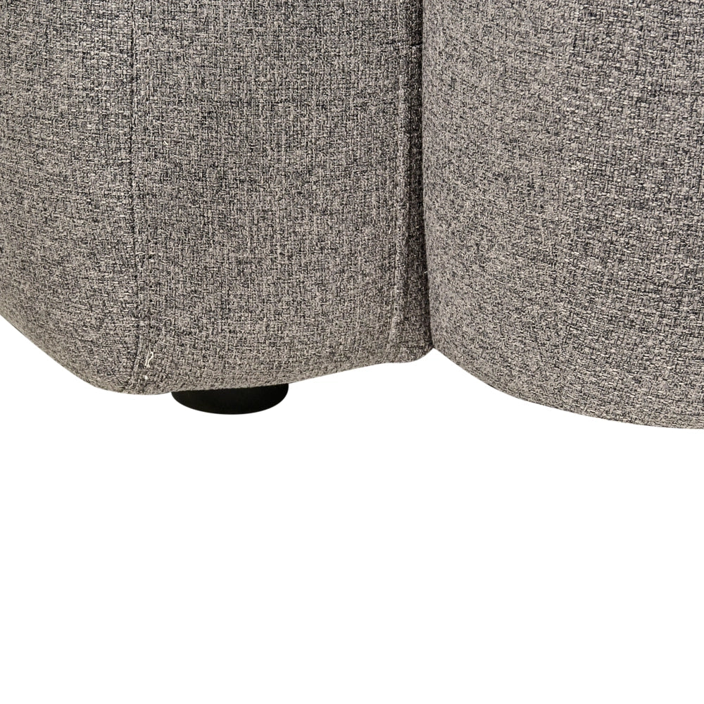 Divano a 3 posti Schienale e coprigambe anteriori imbottiti Boucle Tessuto Grigio scuro stile scandinavo