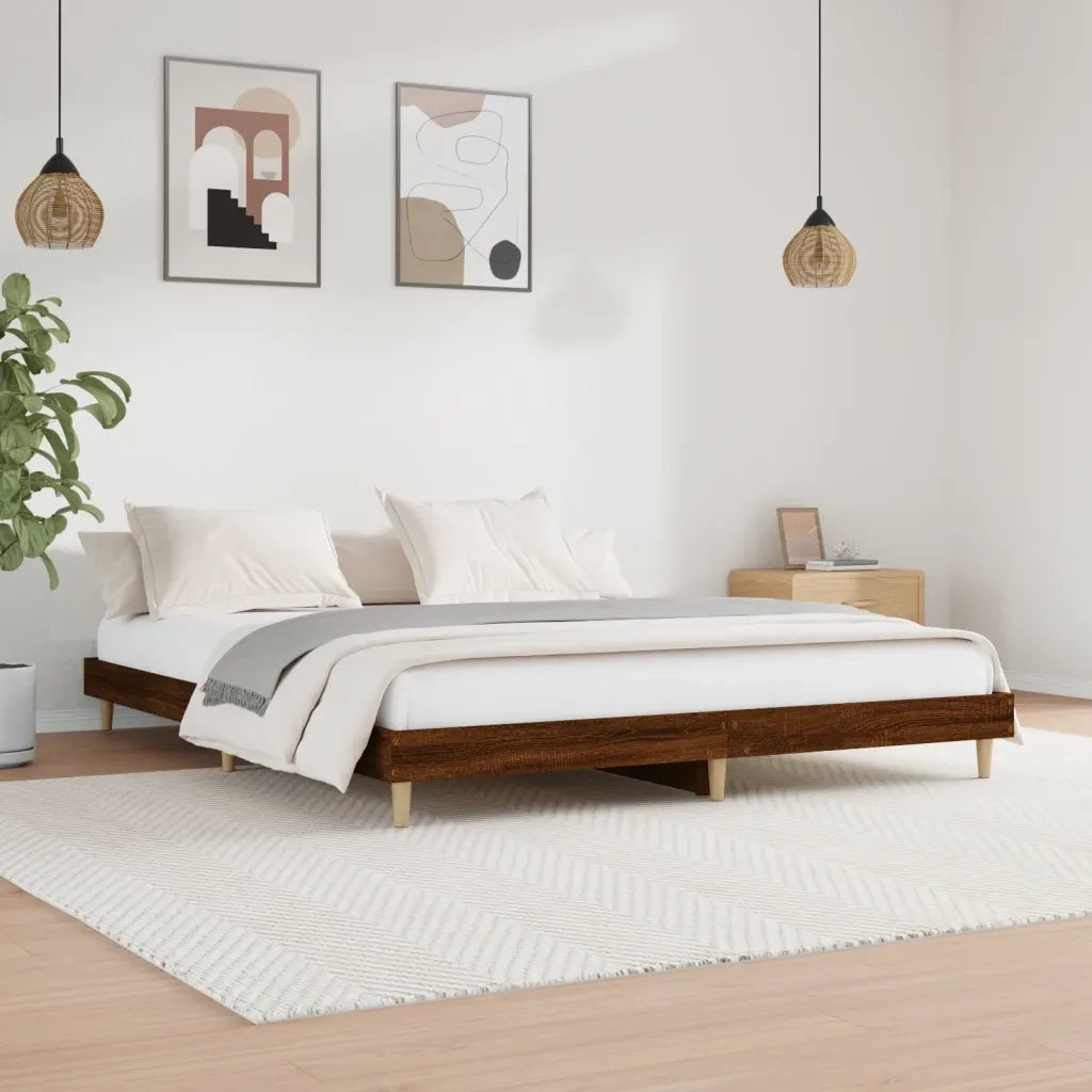 Giroletto senza Materasso Rovere Marrone 200x200 cm Truciolato 832012