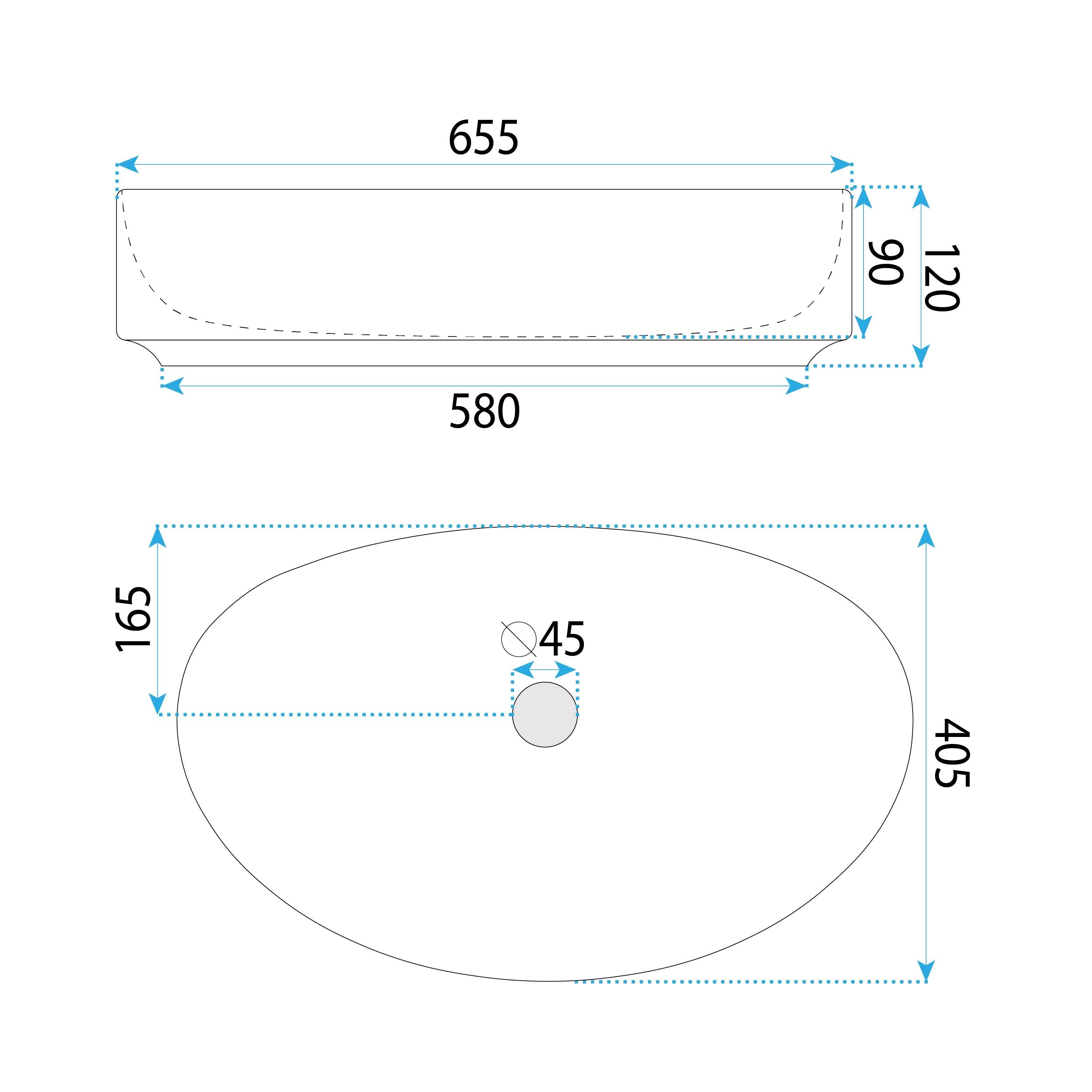 Lavabo Da Appoggio Rea Sabina 65