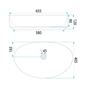 Lavabo Da Appoggio Rea Sabina 65