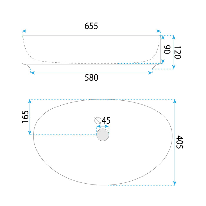 Lavabo Da Appoggio Rea Sabina 65