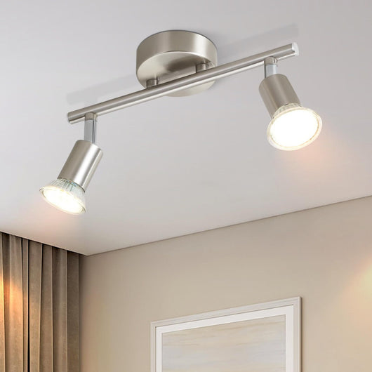 ZMH Faretto da soffitto moderno in metallo GU10 nero a 2 fiamme