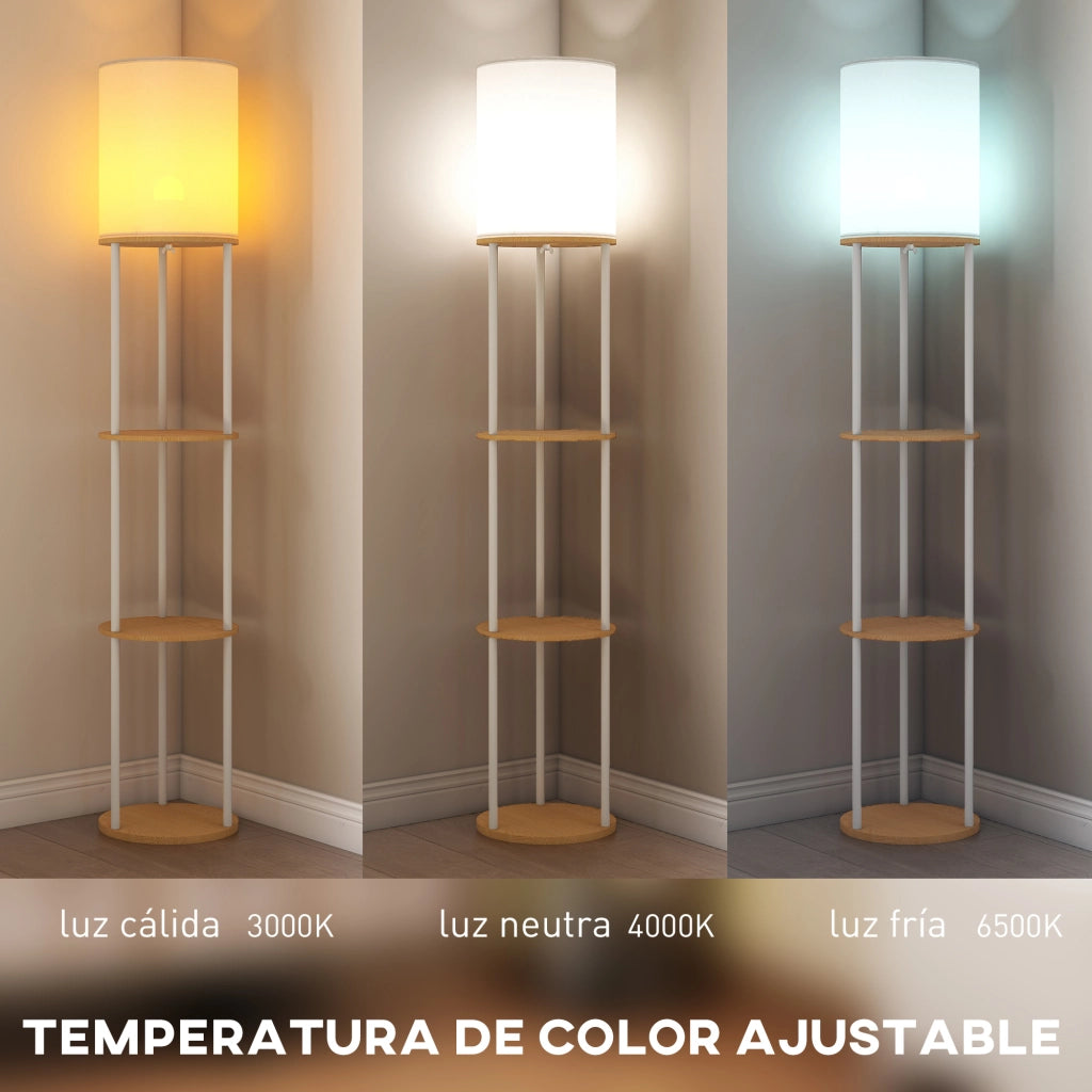 Lampada da Terra con Scaffale 3 Temperature ¨C zephmum ¨C Grigio 120x40x180