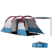 Tenda da campeggio per 2 persone, impermeabile 2000 mm, con 3 ingressi e gancio lanterna, robusta e portatile, rosso