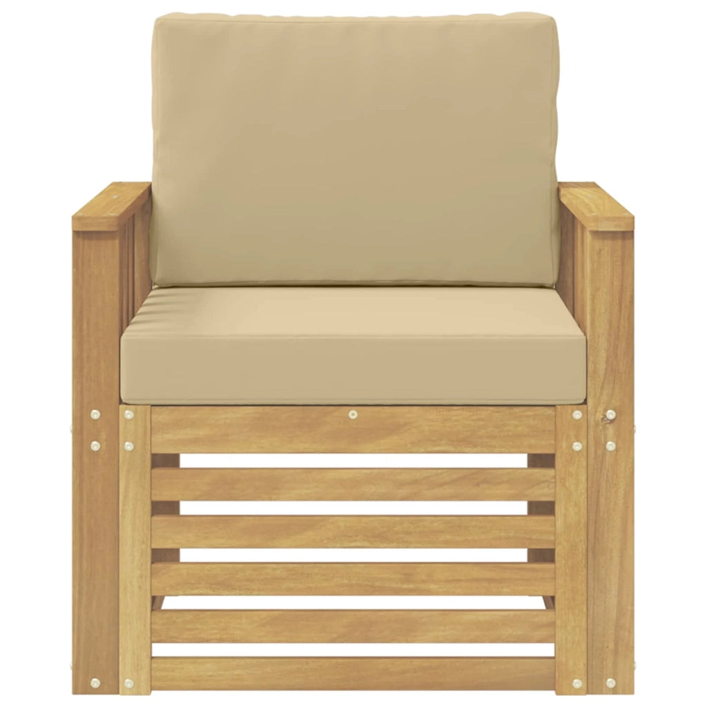 2 Pezzo Set di divani da esterno Poliestere Bianco e Beige