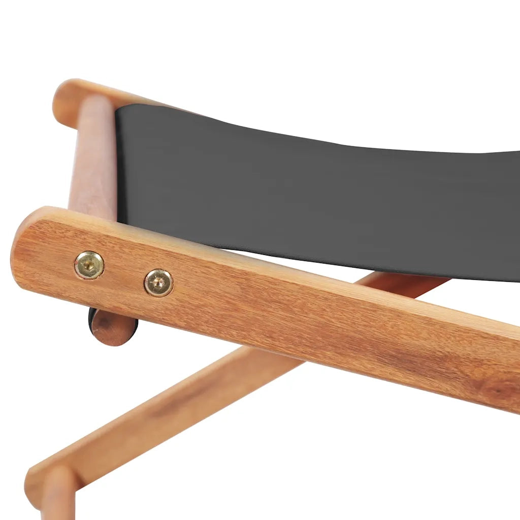 Sdraio da Spiaggia Pieghevole Telaio in Legno e Tessuto Grigio CFW6307895