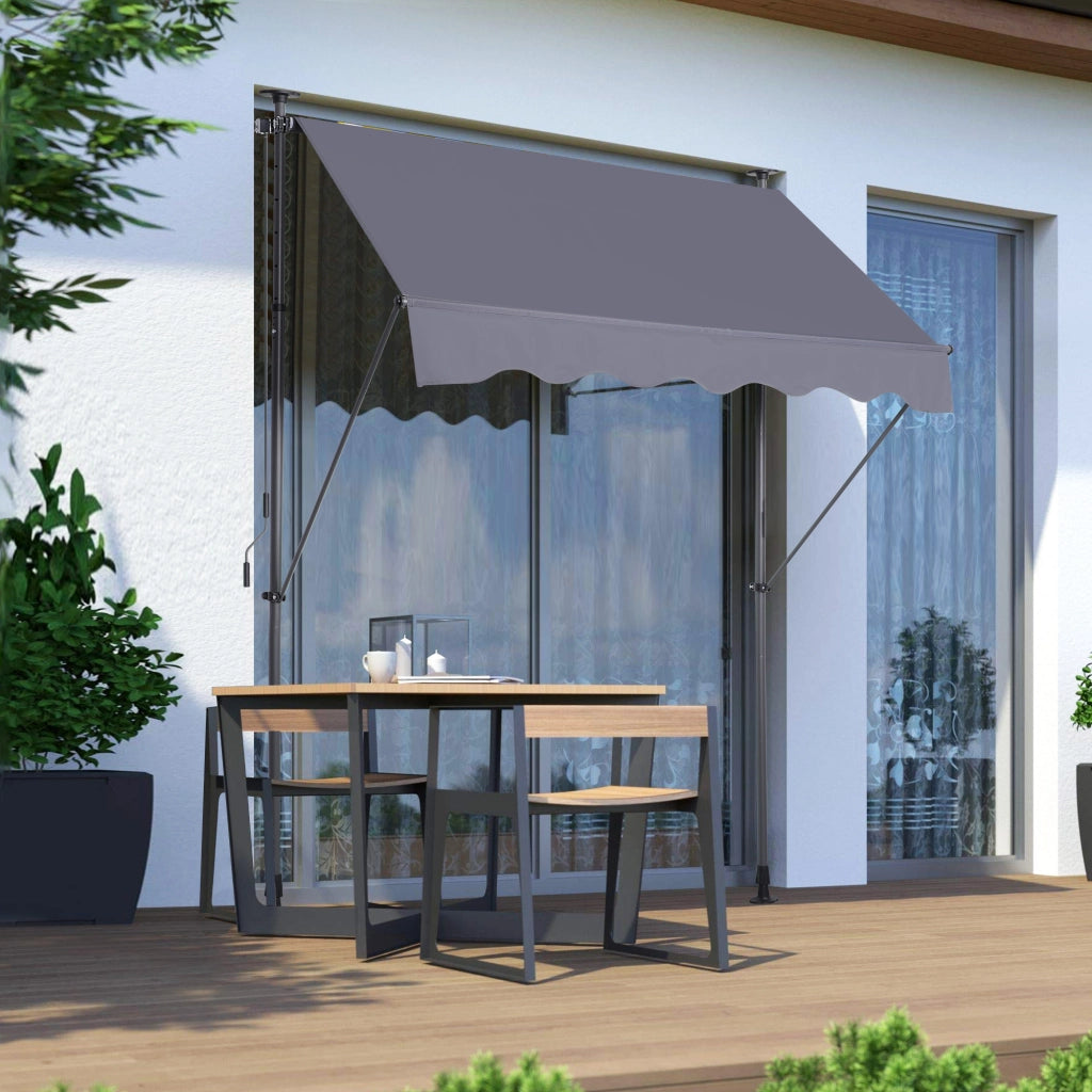 TENDA DA SOLE A MORSO 200x150 cm Regolabile Grigio scuro