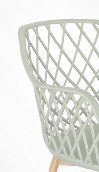 Set 4 Sedie 58x54x85,5 cm Optik in Plastica Verde