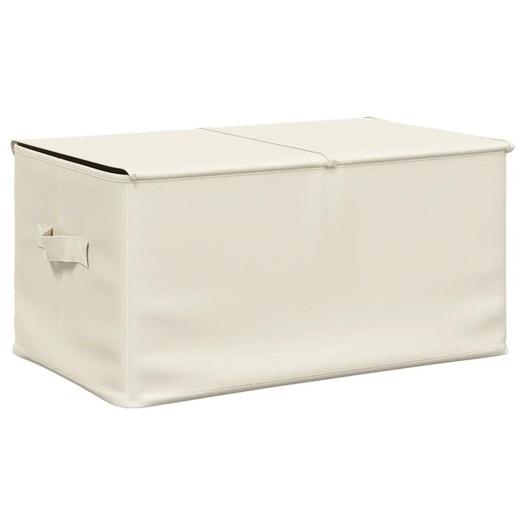 Scatole Portaoggetti 2pz in Tessuto 50x30x25 cm Crema 332917