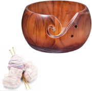 Wolhouder in Legno - 15x8 cm - Con Coperchio Rimovibile - Antiscivolo - Per Lavori di Maglia e di Punti - Casella per la Lana
