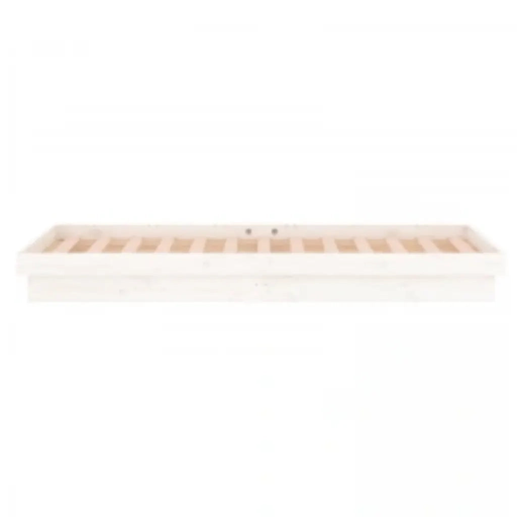 Letto singolo | Letto per adulti | Giroletto con LED Bianco 90x200 cm in Legno Massello