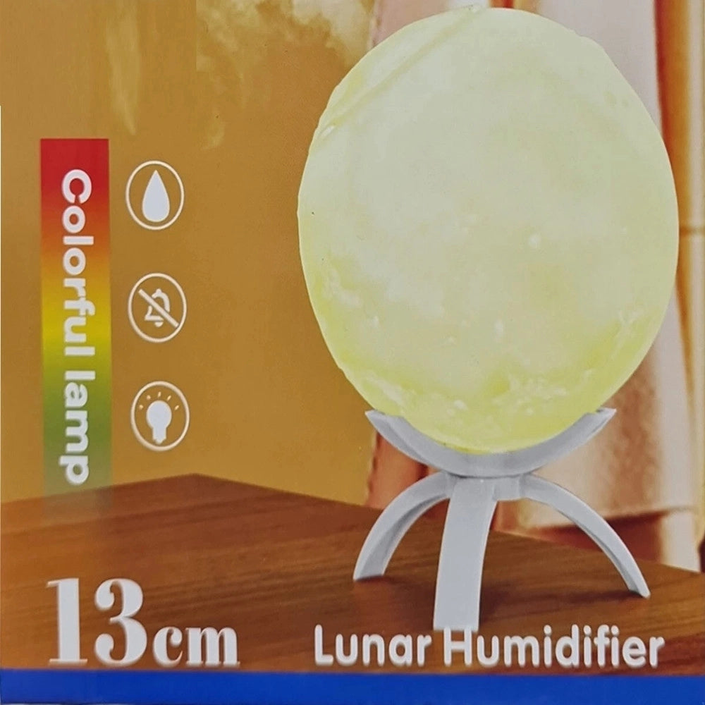 Trade Shop - Umidificatore Lampada A Forma Di Luna Luce Rgb Led Aromaterapia Diffusore Aromi Fumo 13cm -