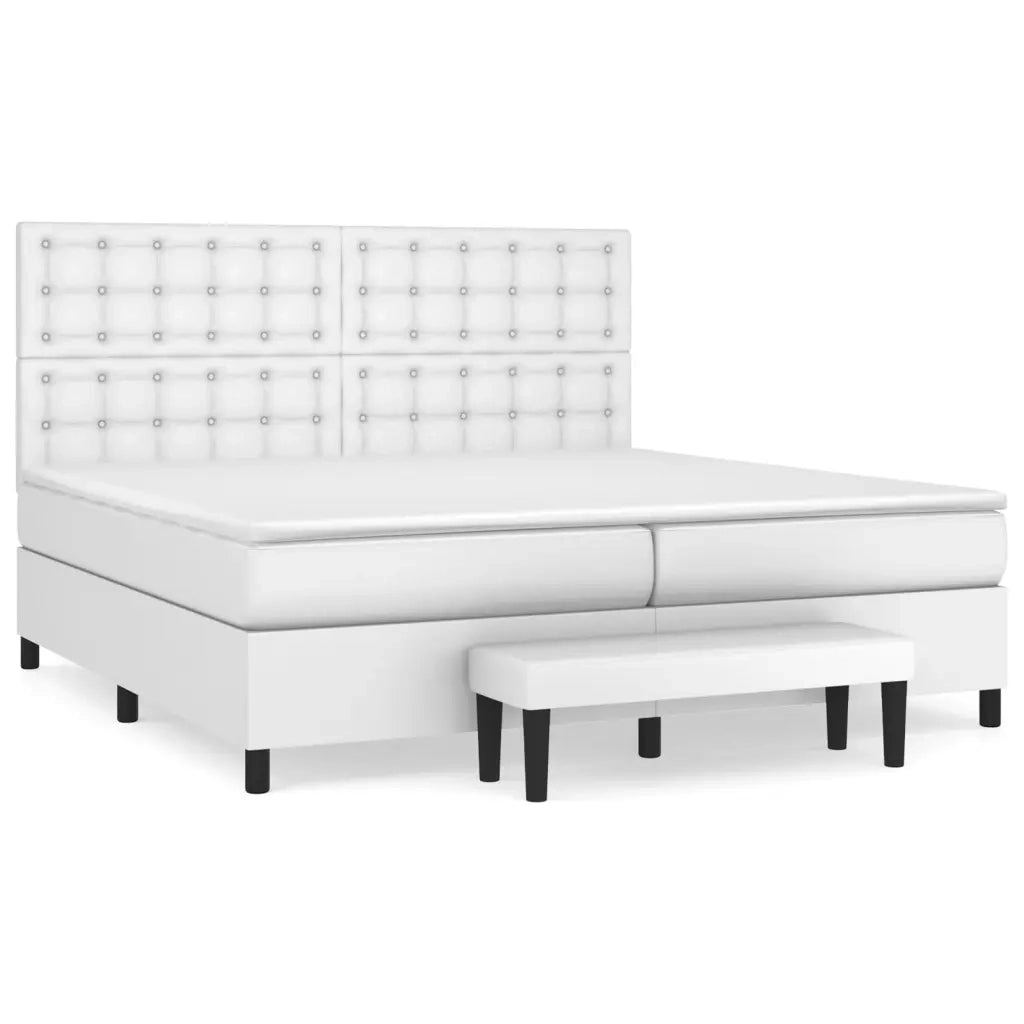 Giroletto a Molle con Materasso Bianco 200x200cm in Similpelle 3137684