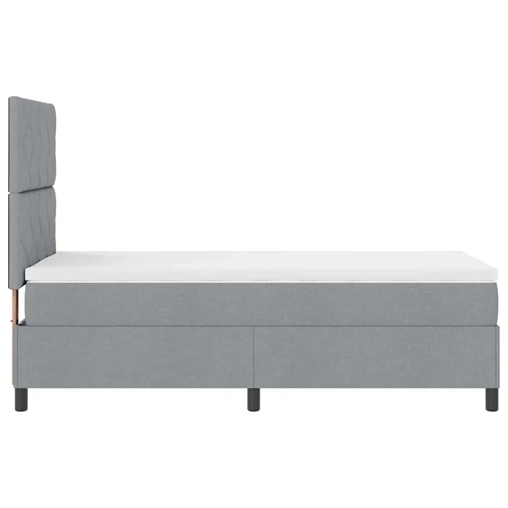 Letto a molle con materasso Grigio chiaro 90 x 190 cm Tessuto 3339427