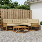 Set di divani da esterno con cuscino 5 pcs Naturale e Beige 3381413