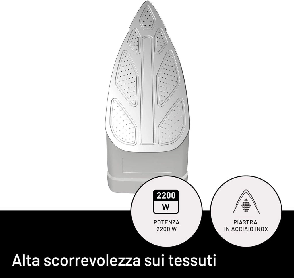 Imetec ZeroCalc Z1 2500 Ferro da Stiro a Vapore 250 ml 2200 W Colpo di Vapore 120g