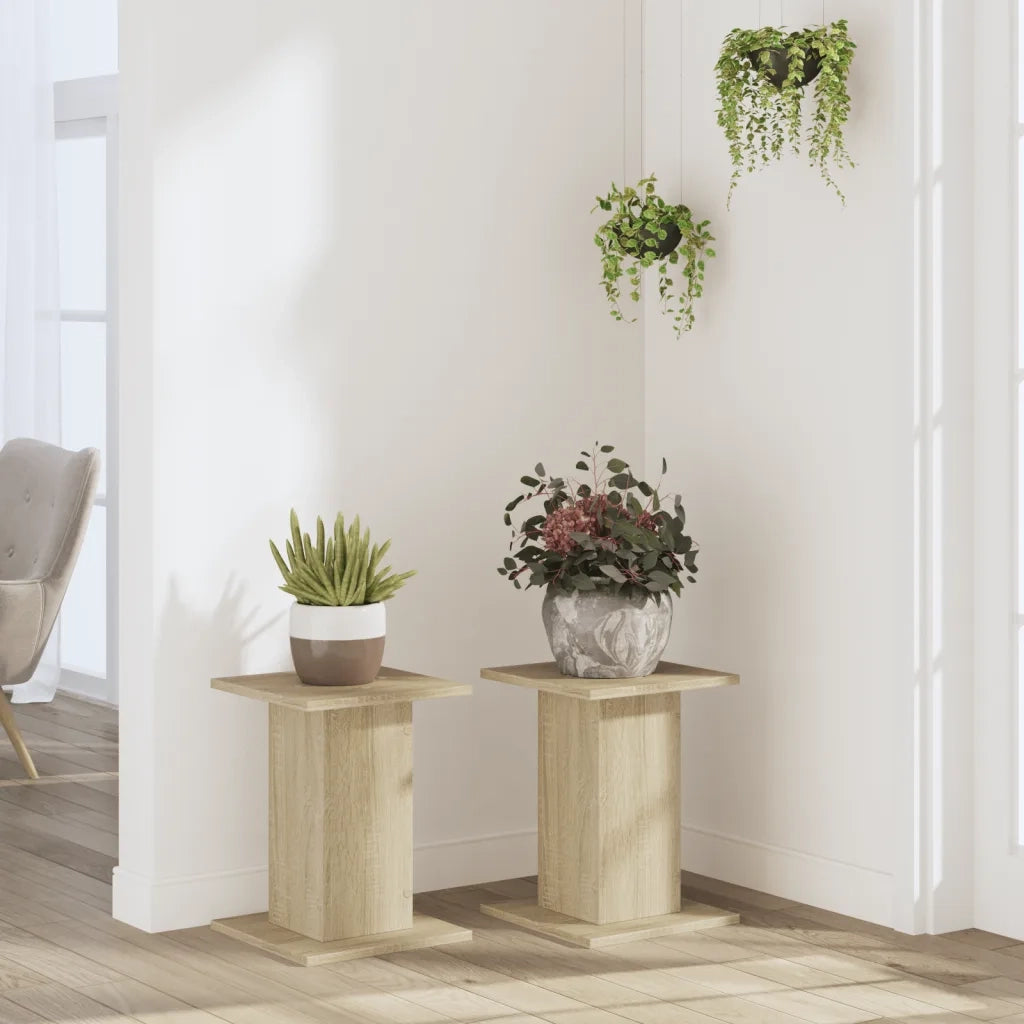 Supporti per piante | Sostegno per piante 2 pz Rovere Sonoma 17x17x60cm in Truciolato