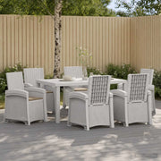 Set da Pranzo per Giardino 7 pz Bianco e Tortora PP 3430145