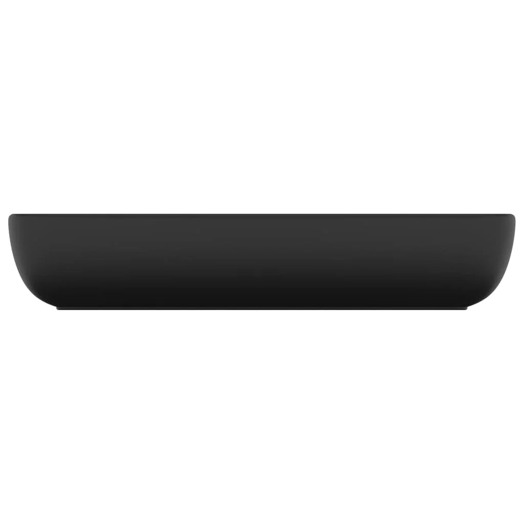 Lavabo da appoggio rettangolare di lusso lavabo da bagno lavabo per sala trucco 71 x 38 cm ceramica nera opaca 02_0002706
