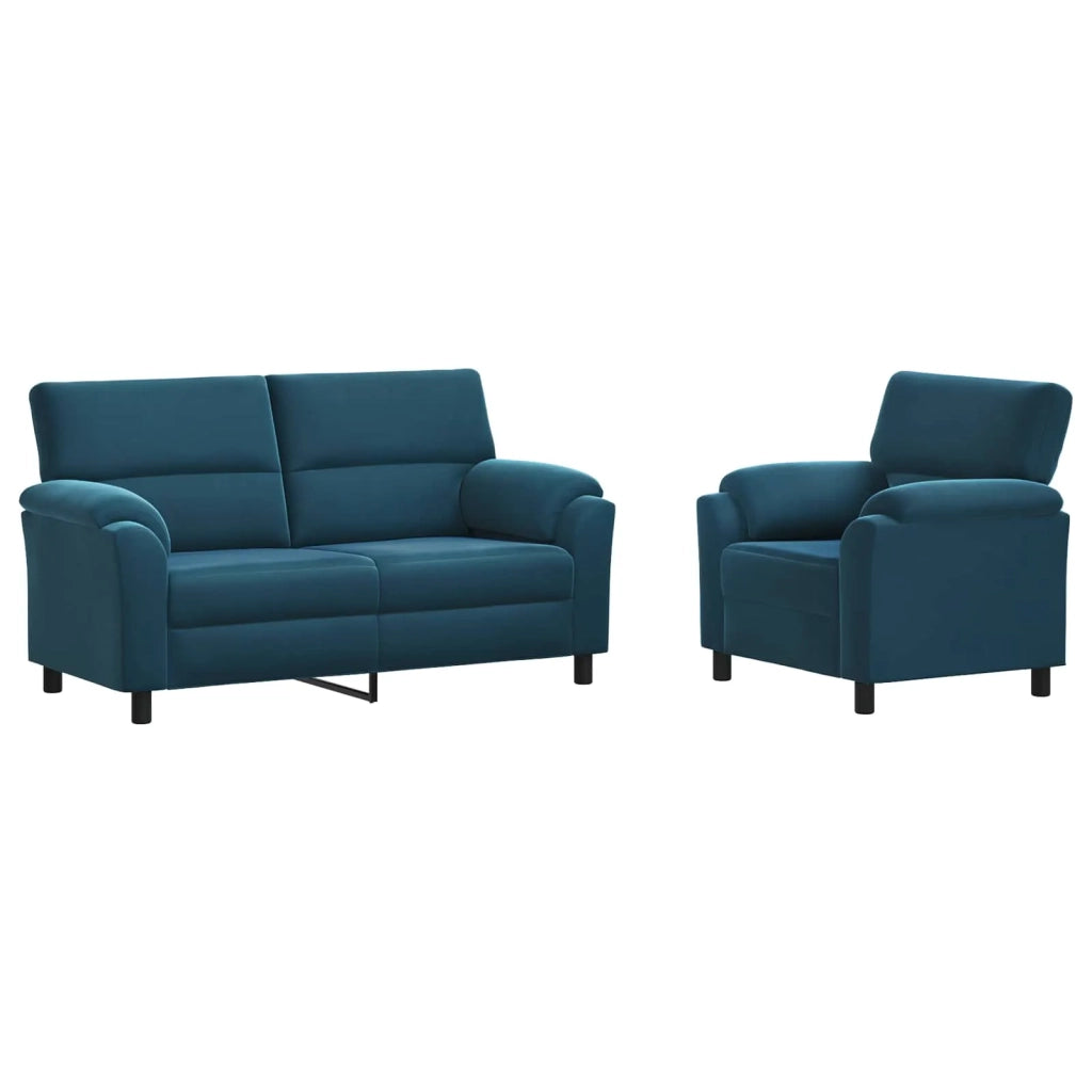 Set di divani 2 pcs Blu Velluto 3430443